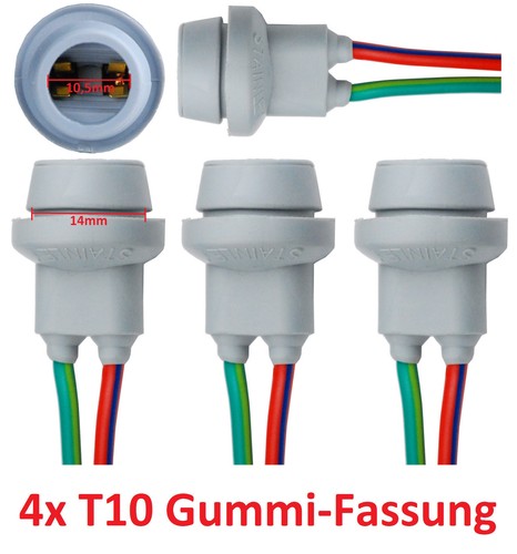 W5w t10 fassung gummi - 4x,